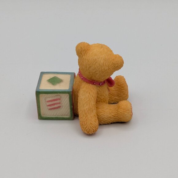 Cherished Teddies Bear with Number 4 Block (302864) 1997 - Picture 5 of 10
